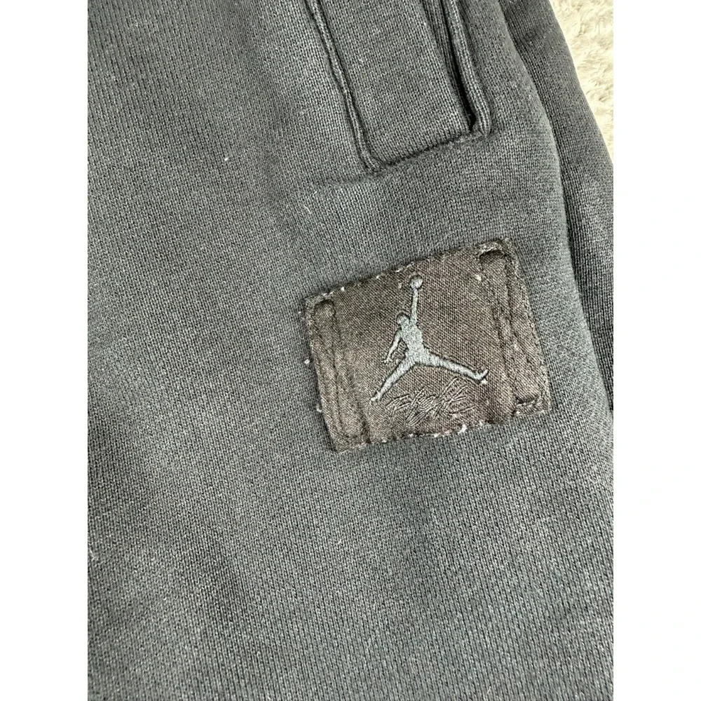 Jordan Jumpman Flight Fleece Sweatpants Mens Medium Black Wide Leg Pants